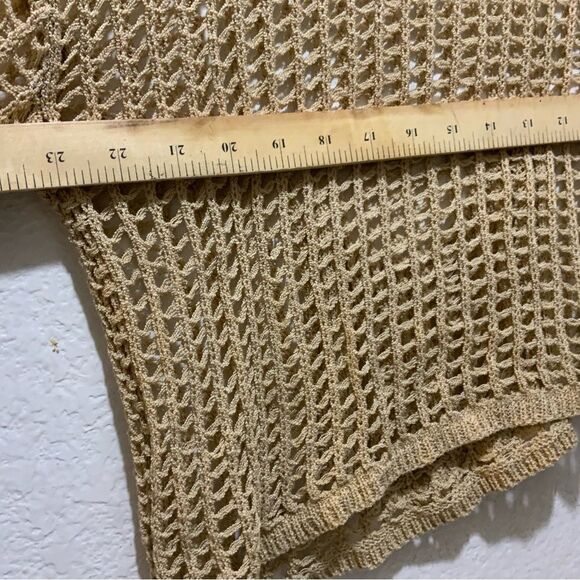 BiBi Crochet  Long Sleeve Shirt Oversized Top size M white bow accent sleeves - Picture 9 of 9